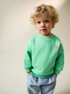 Vert à palmiers - Sweat imprimé All-over Col rond (3mois -7ans)