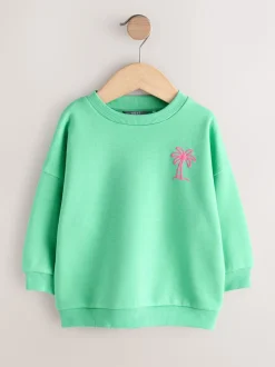 Vert à palmiers - Sweat imprimé All-over Col rond (3mois -7ans)