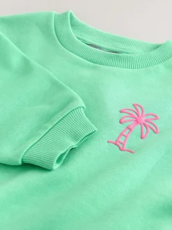 Vert à palmiers - Sweat imprimé All-over Col rond (3mois -7ans)