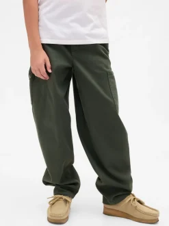 Vert - Pantalon cargo Gap brossé (4-13ans)