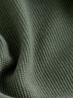 Vert - Polo en maille à manches longues et col zippé (3-16ans)