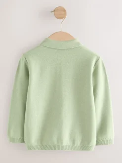 vert - Polo en maille brodé sur l’ensemble (3mois à7ans)