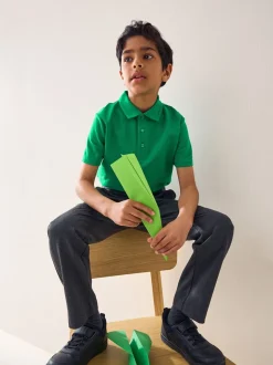 Vert - Polos en coton à manches courtes pour l'école, lot de 2 (3-16ans)