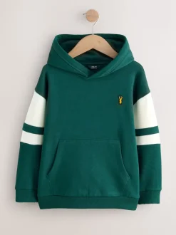 Vert - Sweat à capuche color block (3-16 ans)