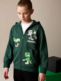Vert - Sweat à capuche zippé Minecraft (3-16ans)