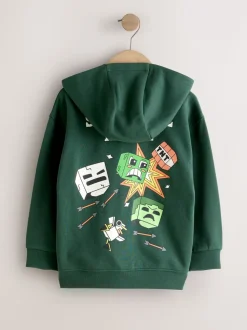 Vert - Sweat à capuche zippé Minecraft (3-16ans)