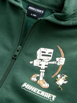 Vert - Sweat à capuche zippé Minecraft (3-16ans)