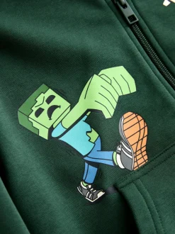 Vert - Sweat à capuche zippé Minecraft (3-16ans)