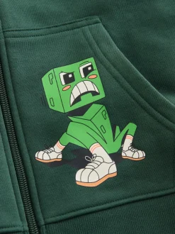 Vert - Sweat à capuche zippé Minecraft (3-16ans)