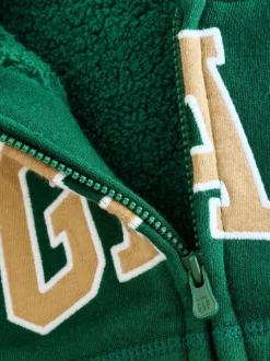Vert - Sweat-shirt à capuche zippé en sherpa moelleux avec Gap logo (6mois5ans)