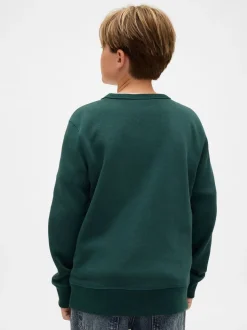 Vert - Sweat-shirt graphique Gap à col rond (4-13ans)