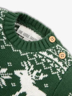 Vert - The Little Tailor - Pull de Noël en forme de renne et de foire