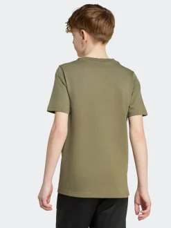 Vert - T-shirt adidas camouflage à imprimé graphique enfant