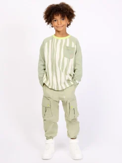 Vert - T-shirt GEN imprimé à manches longues