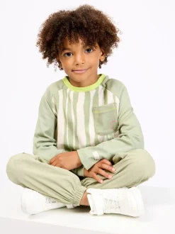 Vert - T-shirt GEN imprimé à manches longues