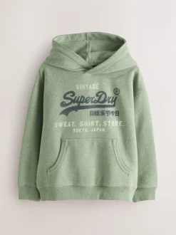 Vert chiné - Sweat à capuche Superdry