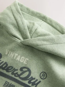 Vert chiné - Sweat à capuche Superdry