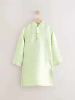 Vert clair brodé - Kurta (3mths-16yrs)