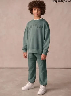 vert foncé - Ensemble Superdry sweat et short