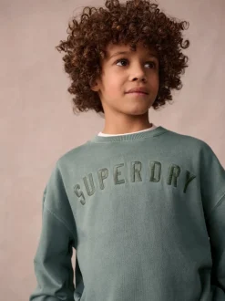 vert foncé - Ensemble Superdry sweat et short