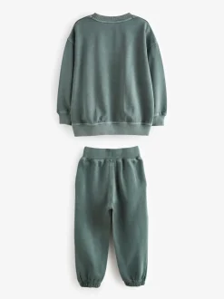 vert foncé - Ensemble Superdry sweat et short