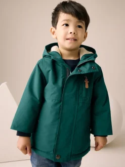 Vert forêt - Parka imperméable doublée de borg (3mois-7ans)