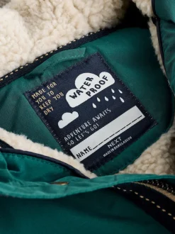 Vert forêt - Parka imperméable doublée de borg (3mois-7ans)