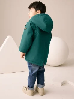 Vert forêt - Parka imperméable doublée de borg (3mois-7ans)