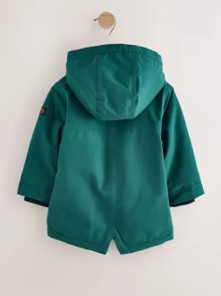 Vert forêt - Parka imperméable doublée de borg (3mois-7ans)