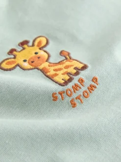 Vert girafe - Petit t-shirt graphique à manches courtes (3mois à7ans)