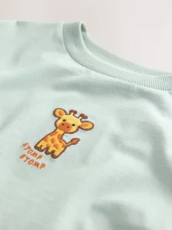 Vert girafe - Petit t-shirt graphique à manches courtes (3mois à7ans)