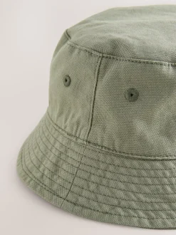 Vert kaki - 100% coton seau en toile Chapeaux (3mois-16ans)