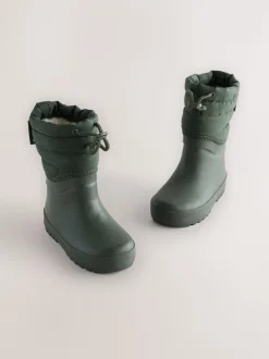 Vert kaki - Bottes de pluie à poignets matelassés
