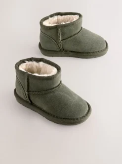Vert kaki - Bottes en daim doublées et chaudes