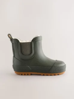 Vert kaki - Bottines en caoutchouc avec doublure chaude