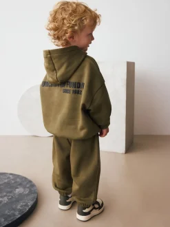 Vert kaki - Ensemble Sweat-shirt à capuche et Survêtement à slogan (3mois-7ans)