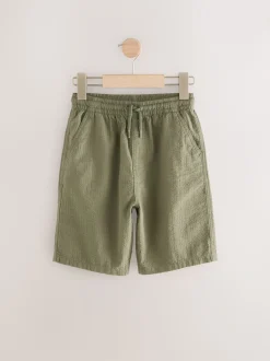 Vert kaki - Short tissé texturé 100% coton (3-16ans)