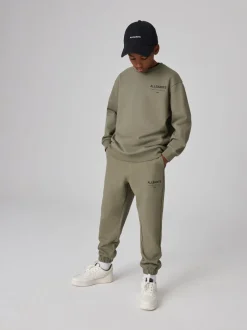 Vert kaki - SmallSaints Pantalon de jogging Underground à poignets droits en 100% coton