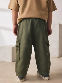 Vert kaki délavé - Pantalon cargo ample (3mois-7ans)