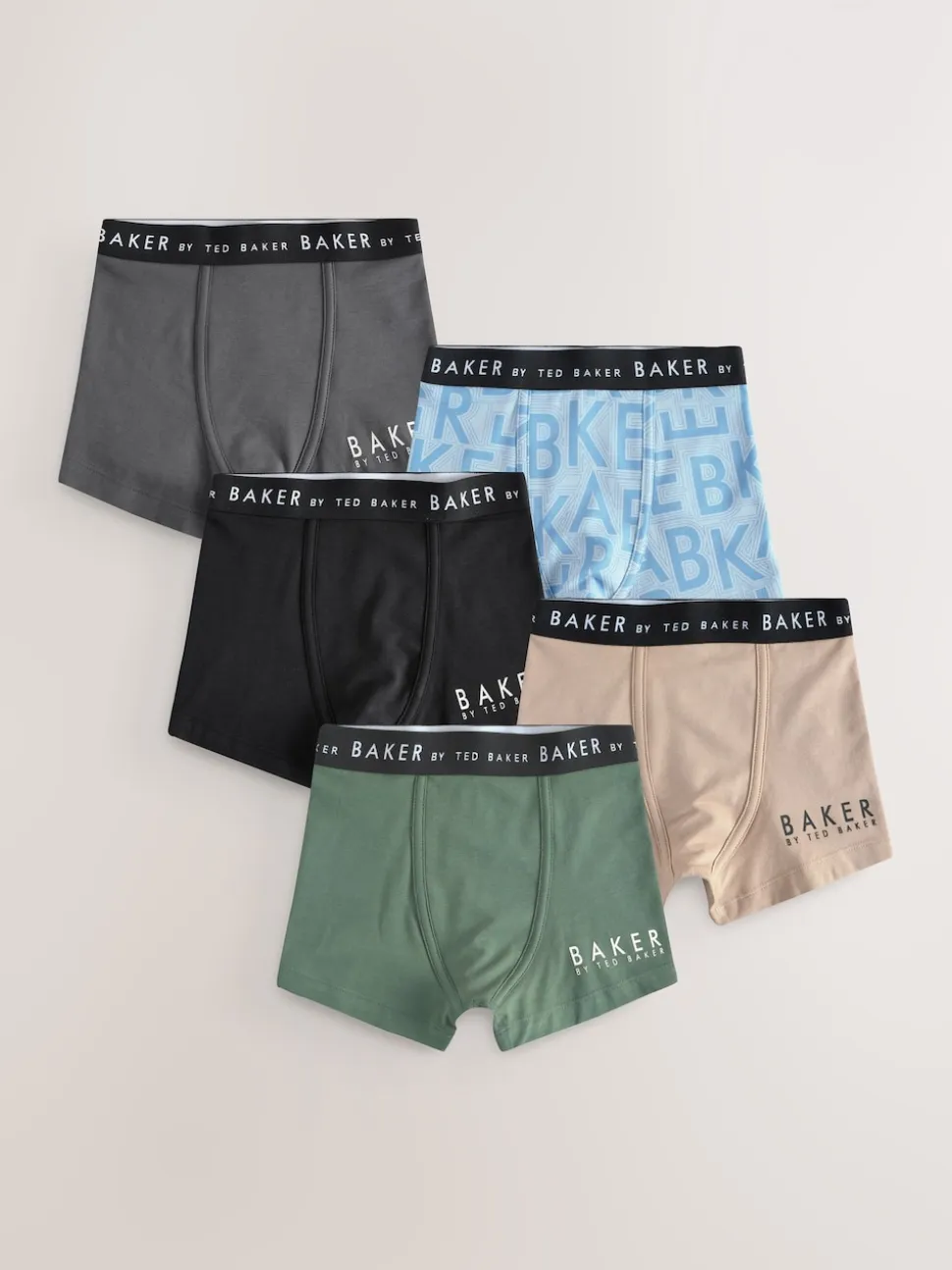 Vert multicolore - Lot de 5 boxers Baker by Ted Baker garçon