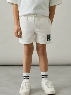 Vert Off White/vert forêt - Reiss Marcus Jersey Drawstring R Short Imprimé