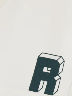 Vert Off White/vert forêt - Reiss Marcus Jersey Drawstring R Short Imprimé