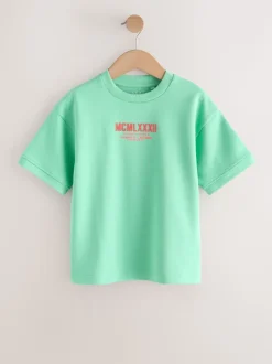 Vert vif - T-shirt graphique Imprimé Heavyweight Manchester Courts (3-16ans)