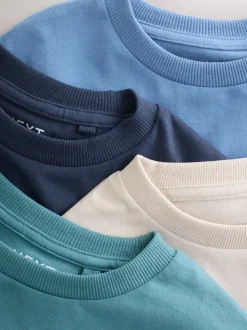 Vert/Bleu minéraux - T-shirt brodé Manches courtes Stag 4 Pack (3-16ans)