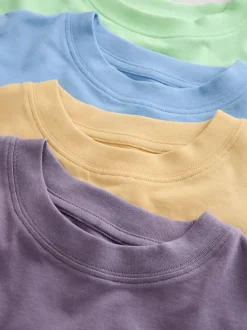 Vert/bleu/jaune/violet - Lot de 4 t-shirts à manches courtes (3-16 ans)
