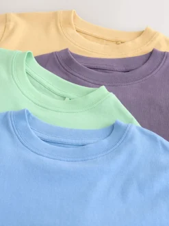 Vert/bleu/jaune/violet - Lot de 4 t-shirts à manches courtes (3-16 ans)