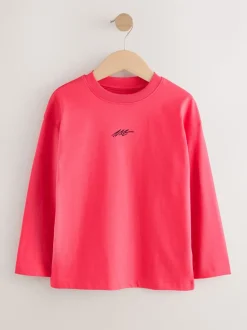 Vert/Rouge/Camel/Violet - Lot de 4 petits t-shirts graphiques à manches longues (3-16ans)