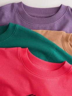 Vert/Rouge/Camel/Violet - Lot de 4 petits t-shirts graphiques à manches longues (3-16ans)