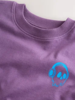 Vert/Rouge/Camel/Violet - Lot de 4 petits t-shirts graphiques à manches longues (3-16ans)