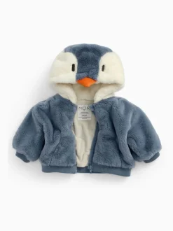Veste à capuche MORI Penguin douillette zippée en fausse fourrure